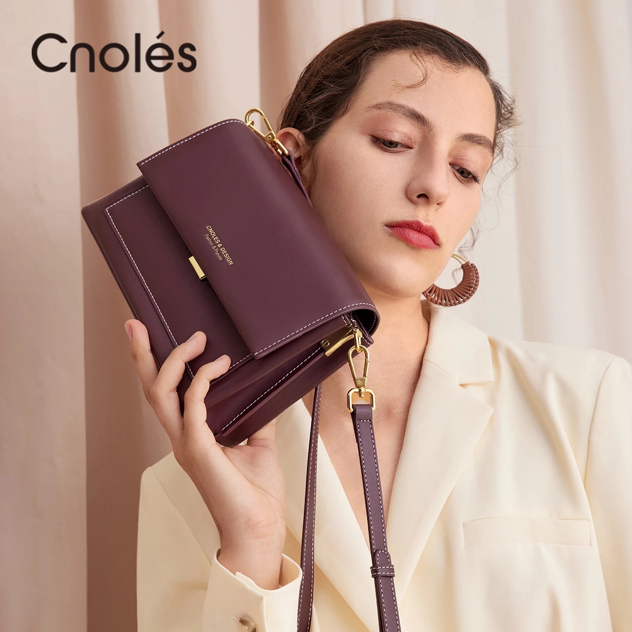 Cnoles الفاخرة مصمم حقيبة يد المرأة حقيبة صغيرة عالية الجودة جلد طبيعي حقائب كروسبودي للنساء 2021 حقيبة كتف جديدة
