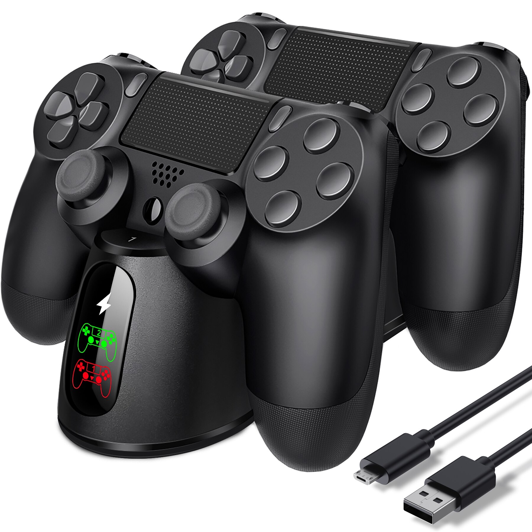 وحدة تحكم من BEBONCOOL شاحن Dualsense حوض ل PS4 محطة شحن ل DualShock 4/بلاي ستيشن 4/PS4/برو/PS4 سليم المراقب المالي