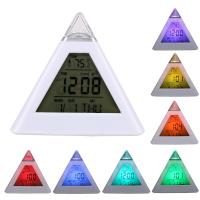 LED الرقمية الالكترونية سطح المكتب ساعة غفوة الاكريليك/مرآة ساعة تنبيه التحكم الصوتي الوقت درجة الحرارة عرض ديكورات المنزل