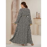 FD31179142 2021 عباية الخريف طويلة المرأة سيدة كبيرة الحجم فستان أنيق خياطة رمضان فستان ماكسي CN (المنشأ)