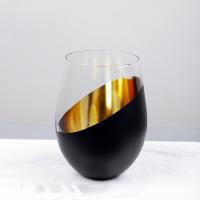 الإبداعية شطبة مطلي الزجاج البيض الزجاج قدح للويسكي الذهب الأسود الذهبي الفرعية كوب بيض كوب المياه المنزلية هدية الكريسماس