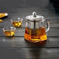 طقم شاي أبريق شاي زجاجي منزلي للموقد مقاوم للحرارة ارتفاع درجة الحرارة انفجار برهان الشاي إينفوسير الحليب زهرة الورد