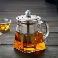 طقم شاي أبريق شاي زجاجي منزلي للموقد مقاوم للحرارة ارتفاع درجة الحرارة انفجار برهان الشاي إينفوسير الحليب زهرة الورد
