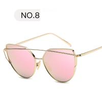 17 ألوان معدنية النظارات الشمسية النساء الفاخرة القط العين العلامة التجارية تصميم مرآة ارتفع الذهب خمر Cateye نظارات شمس أنيقة سيدة نظارات