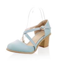 حذاء ماري جينس لوليتا للبنات ، حذاء نسائي بكعب عالٍ بمقدمة دائرية ، للحفلات الصيفية ، مقاس 43-48