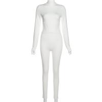 WJFZQM بدلة رياضية نسائية بأكمام طويلة غير رسمية ضيقة ونحيفة تمتد أكتيفيوير أنثى رومبير ملابس الشارع Y2K 2022 ربيع