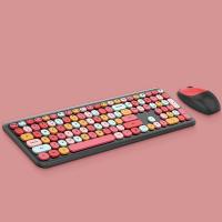 ماوس لوحة المفاتيح اللاسلكية 2.4G 110 مفاتيح واسعة التوافق لوحة مفاتيح الأصابع الوردي الأرجواني الأزرق الأخضر لون الحلوى