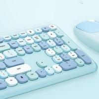 ماوس لوحة المفاتيح اللاسلكية 2.4G 110 مفاتيح واسعة التوافق لوحة مفاتيح الأصابع الوردي الأرجواني الأزرق الأخضر لون الحلوى