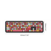 2.4G لوحة مفاتيح وماوس لاسلكي الجمع بين الوردي متعدد الألوان كتم 110 مفاتيح التوافق واسعة سهلة التشغيل