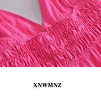 فستان صيفي للسيدات من XNWMNZ بفتحة كبيرة من قماش البوبلين وفتحة رقبة على شكل حرف v وأشرطة رفيعة قابلة للتعديل بجيوب جانبية فستان فساتين قصيرة