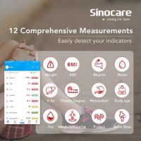 Sinocare الذكية الجسم الدهون تكوين مقياس ميزان حمام اختبار 12 تاريخ الجسم كتلة BMI الصحة الوزن مقياس LED عرض بلوتوث